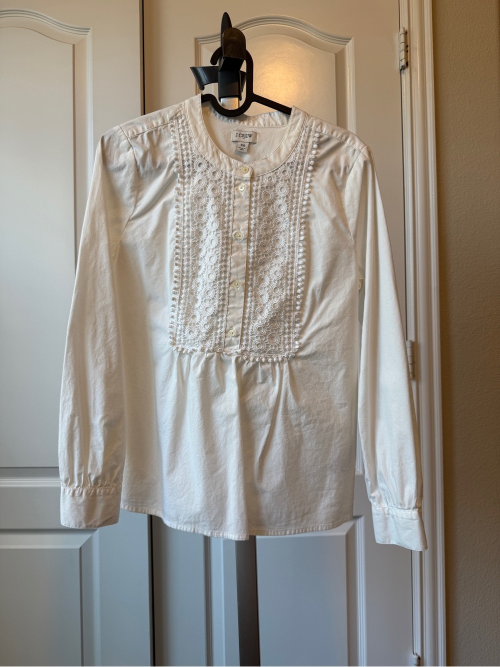 J. Crew Women’s White Eyelet Button-Up Top